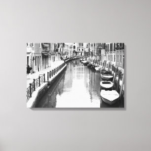 Toile Bateaux sur un canal dans la ville italienne de Ve