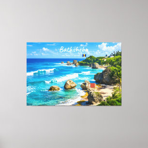 Toile Bathsheba, Barbade - Côte de plage tropicale