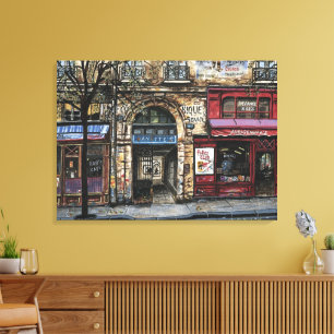 Toile Bâtiment à Paris Aquarelle unique