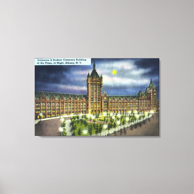Toile Bâtiment Delaware et Hudson Co. à la nuit (Recto)