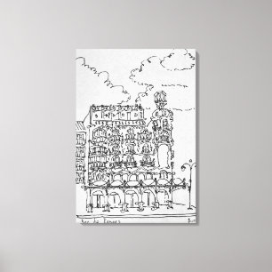 Toile Bâtiment Haussmann   Rue de Rennes, Paris