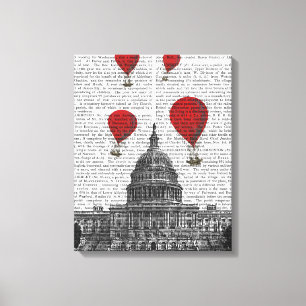 Toile Bâtiment US Capitol et Ballons Red Hot Air