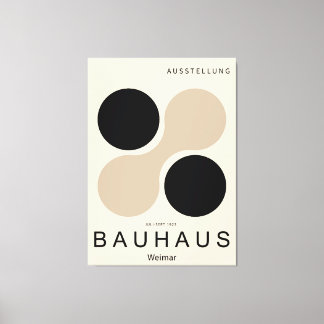 Toile Bauhaus Weimar Circle Art Print Beige Black
