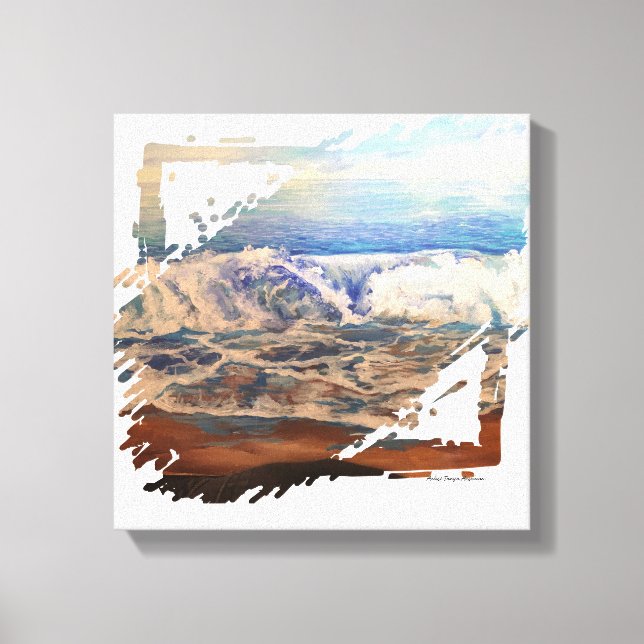 Toile Beach Waves Blue (Recto)