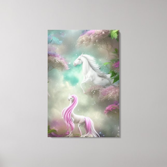 Toile Beau cheval Whimsical animal Triptyque (Recto)