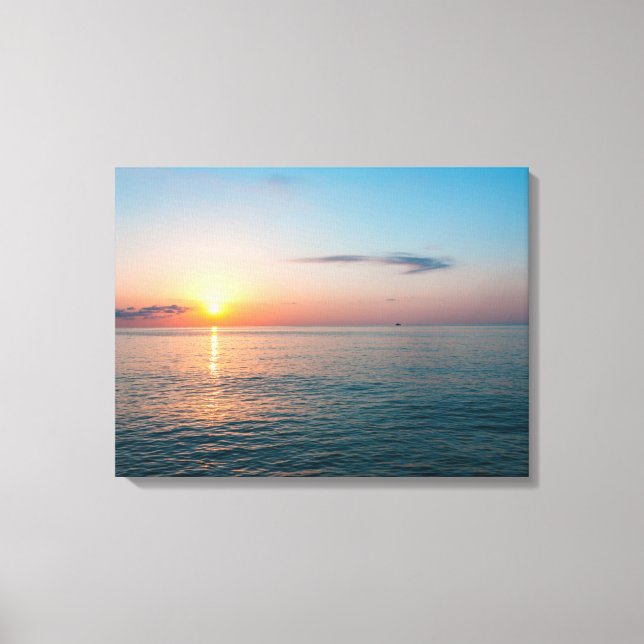 Toile Beau coucher de soleil en mer. Batumi Géorgie (Recto)