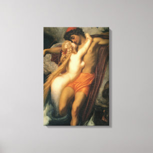 Toile Beau Couple de Sirènes Amoureux Humain & Sirène