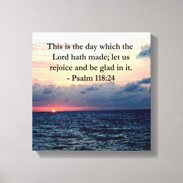 TOILE BEAU PSALM 118:24 LEVER LE LEVER SUR L'OCÉAN (Recto)