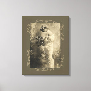 Toile Beauté vintage avec fleurs coupées