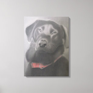 Toile "Beautiful Black Labrador" Dessin de charbon