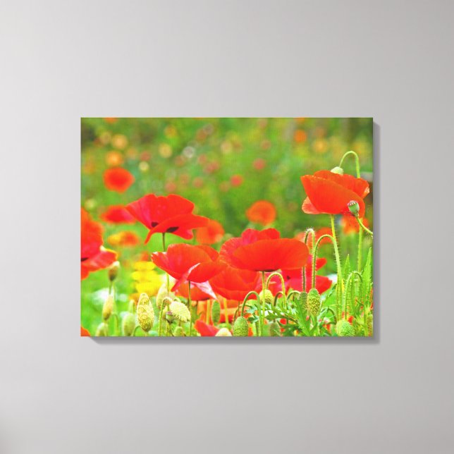 Toile Beaux-Art Imprime Floral Rouge Poppies Fleur (Recto)