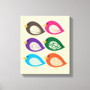 Toile Beaux oiseaux excentriques colorés