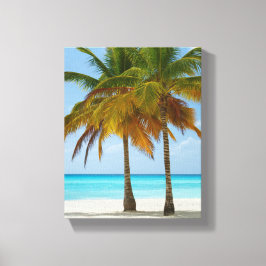 Toile Beaux palmiers sur une plage tropicale