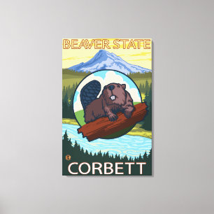 Toile Beaver et Mt Hood - Corbett, Oregon