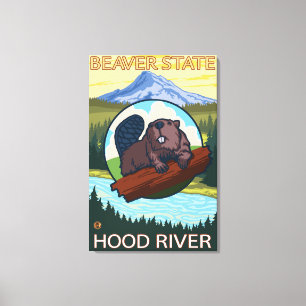 Toile Beaver & Mt Hood - Hood River, Oregon