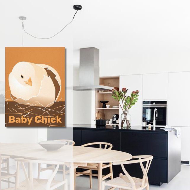 Toile Bébé Chick Hatching Orange Cuisine (Baby Chick Hatching Orange Kitchen Canvas Print)