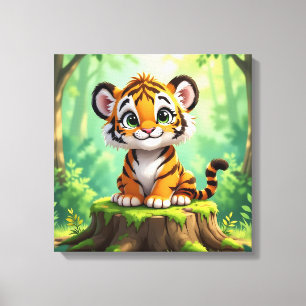 Toile Bébé Tigre   Jolie illustration de nursery pour en