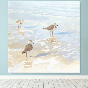 Toile Bécasseaux de l'art côtier sur la plage