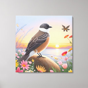 Toile Bel oiseau dans une scène de nature côtière