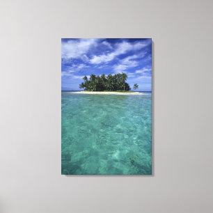 Toile Belize, récif barrière, île ou cayon sans nom.