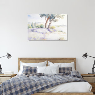 Toile Belle Aquarelle Paysage Provence