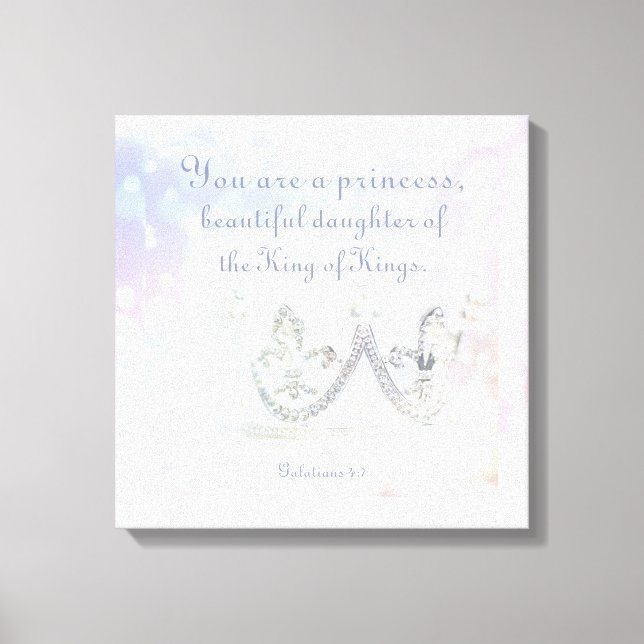 Toile Belle Bible Verse Citation Inspiré Princesse (Recto)