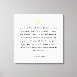 Toile Belle Écriture Bible Citation 1 Corinthiens 13:4