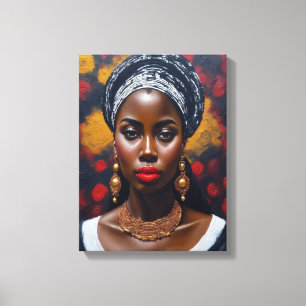 Toile Belle femme noire africaine peint