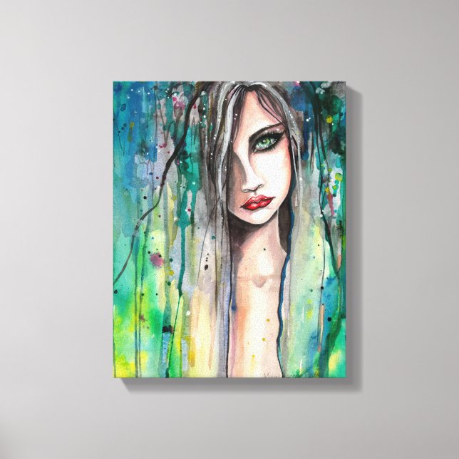 Toile Belle femme Portrait Abstrait Imaginaire Art (Recto)