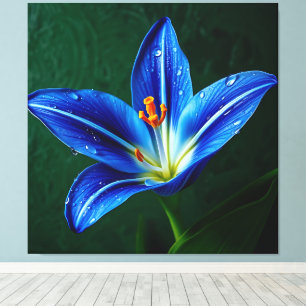 Toile Belle Fleur Bleue - Photographie Artistique