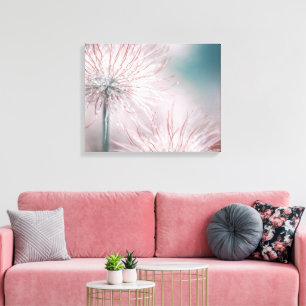 Toile Belle Fleurs délicates roses douces sur