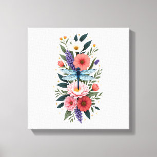 Toile Belle Libellule Aquarelle Art Amoureux des Insecte