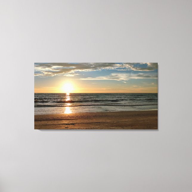 Toile Belle plage de coucher de soleil taille personnali (Recto)