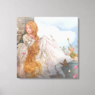 Toile Belle princesse à la fenêtre du château