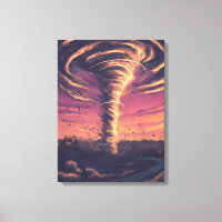 Belle tornade au coucher du soleil