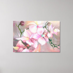 Toile Belles fleurs d'orchidées roses - Peinture origina