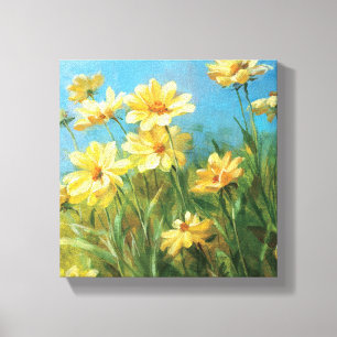Toile Belles marguerites jaunes