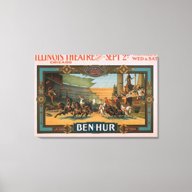 Toile Ben-Hur à l'affiche du cinéma de l'Illinois à Chic (Recto)