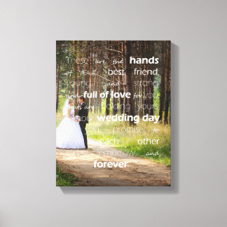 Toile Bénédiction des mains Mariage Photo personnalisée