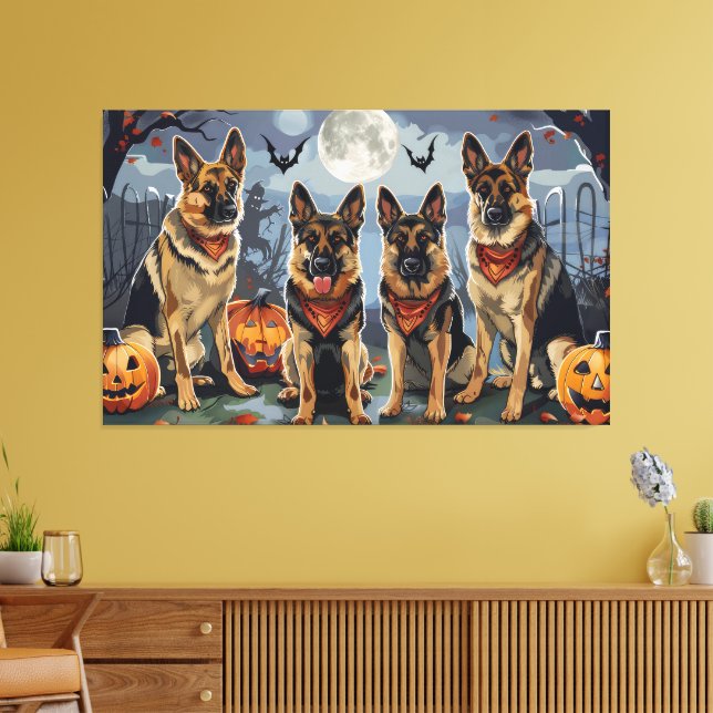Toile Berger allemand Halloween Éffrayant (Insitu(Salon))