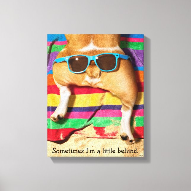 Toile Beurre de chien avec lunettes de soleil (Recto)