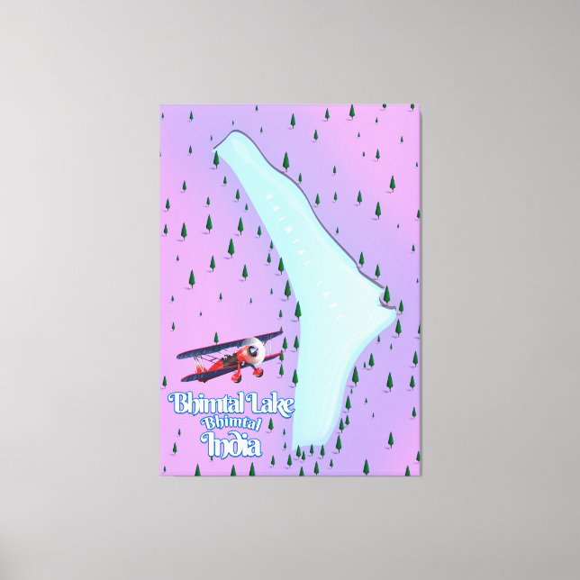 Toile Bhimtal Lake Bhimtal Inde affiche de voyage. (Recto)