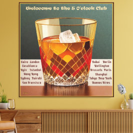 Toile Bienvenue au Club 5 O'clock Mid Century Design