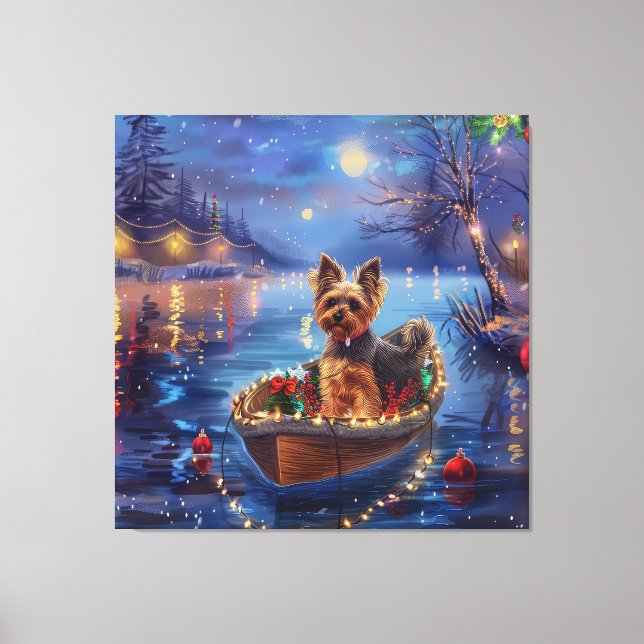 Toile Biewer Terrier Noël Festive Voyage (Recto)