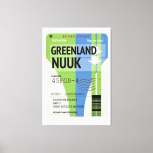Toile Billet de voyage Groenland Nuuk