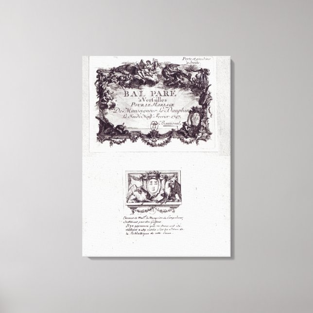 Toile Billet d'entrée pour le bal de Versailles (Recto)