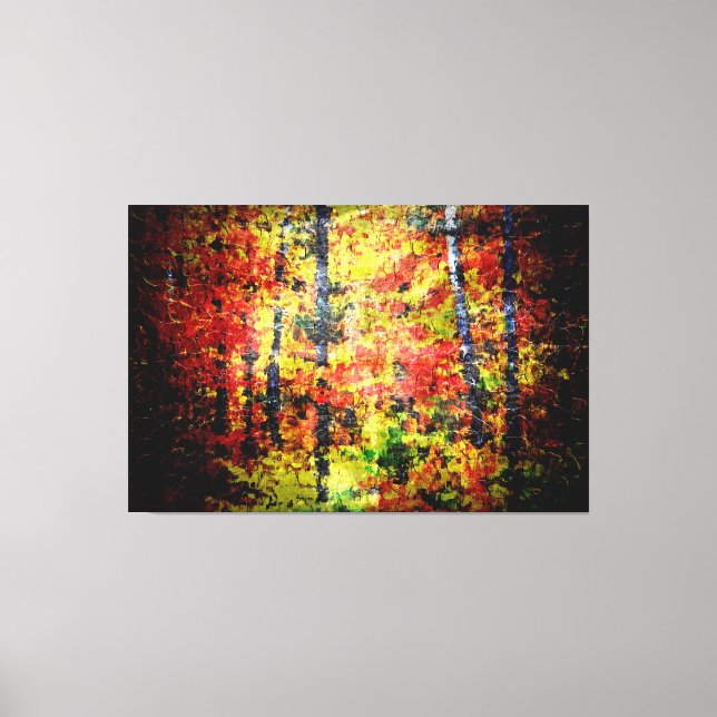 Toile Birch Abstrait Peinture En Automne (Recto)