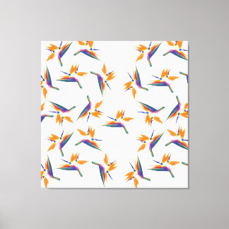 Toile Bird of paradise flower pattern