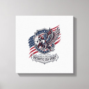 Toile Bison Aigle Patriotique Crête Animal Hybride Patri