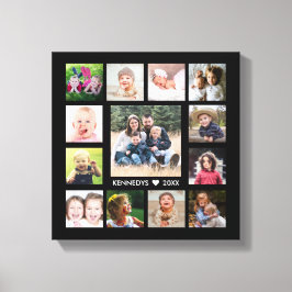 Toile Black 13 Photo Collage Nom de famille Personnalisé